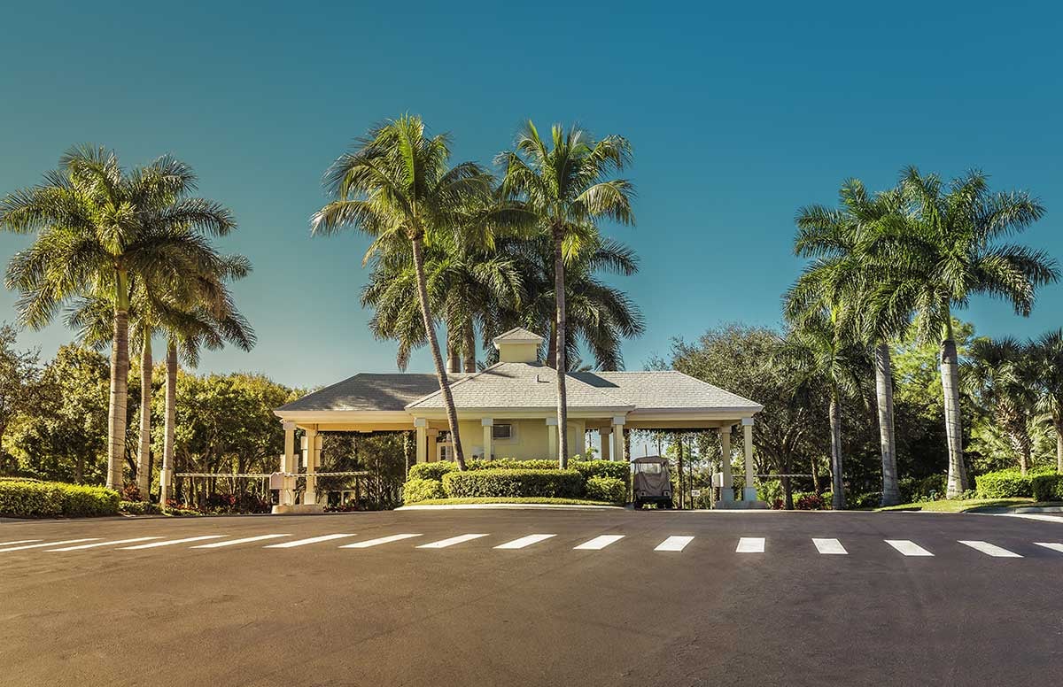 Community Clubhouse Palm Trees