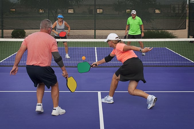 pickle ball playing